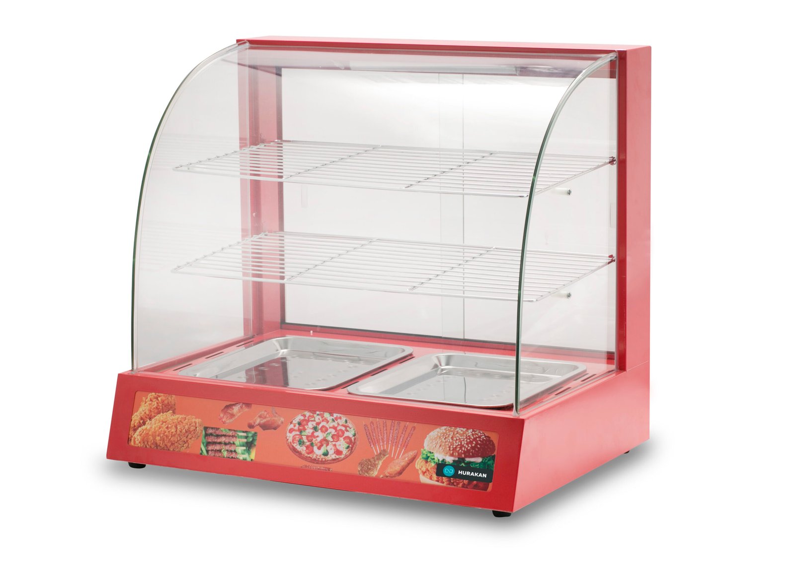 Šildoma maisto produktų vitrina - 66*46,6*61 cm - 2 lentynos - 840W, HURAKAN (HKN-WD2)
