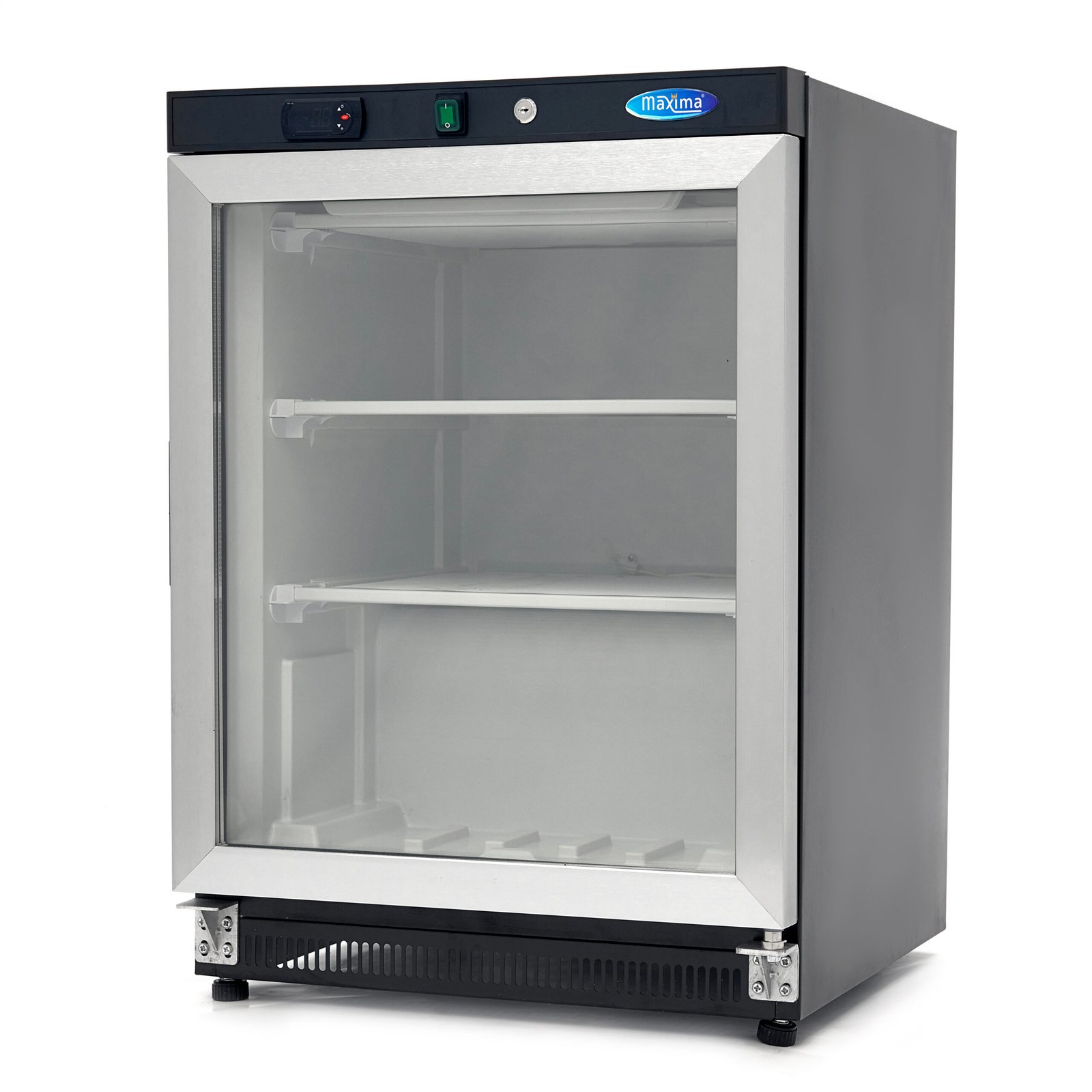 Šaldiklis 200L – 60*59*85 – 332W - su stiklo durelėmis, MAXIMA (juodas) - Image 2