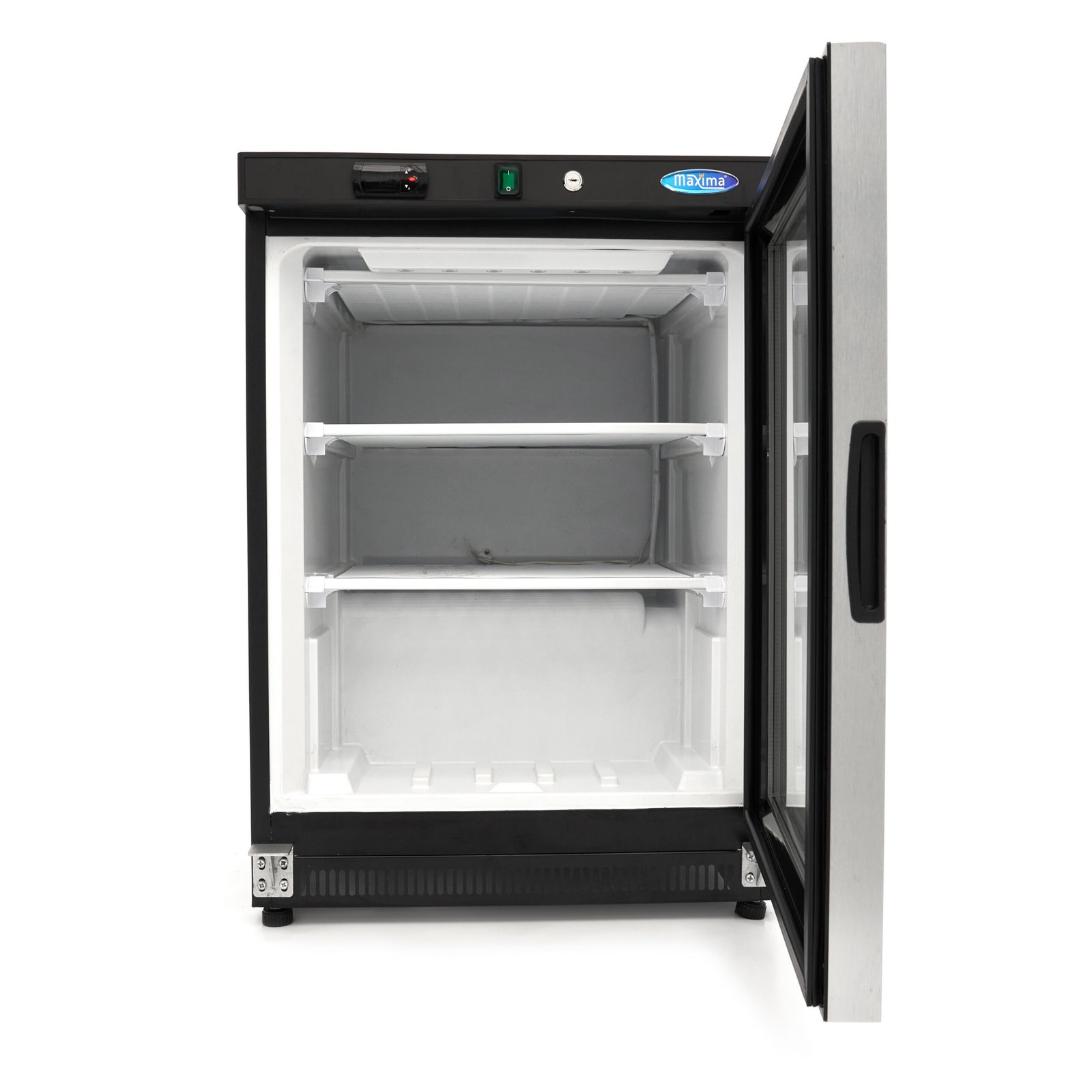 Šaldiklis 200L – 60*59*85 – 332W - su stiklo durelėmis, MAXIMA (juodas) - Image 5